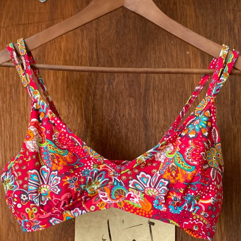 Athleta paisley bikini top - red (spot on inside)